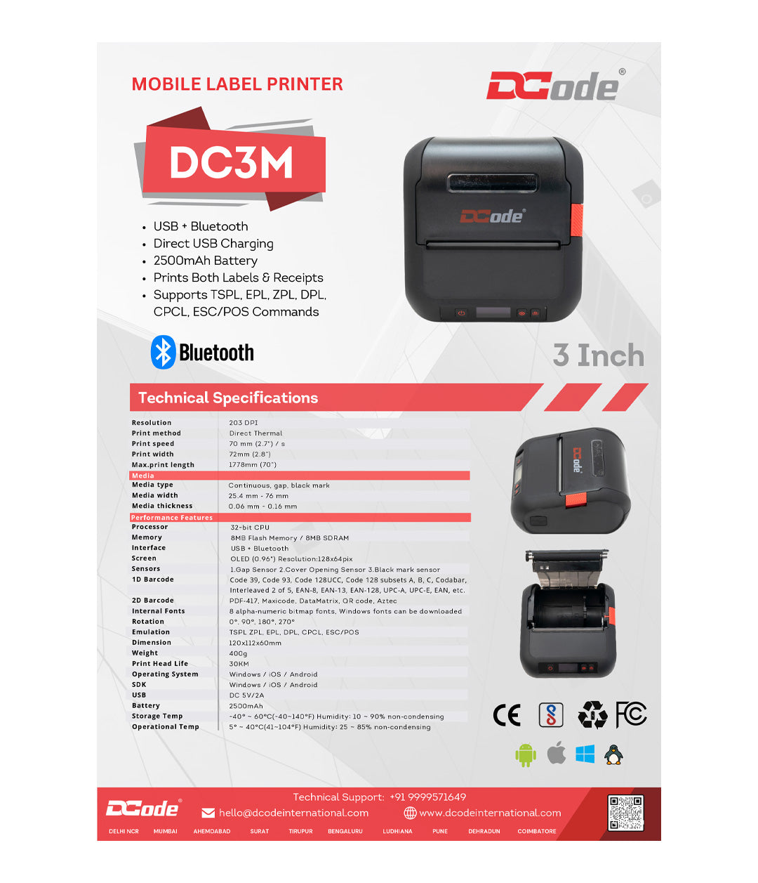 DC 3M DCODE Mobile Label Printer