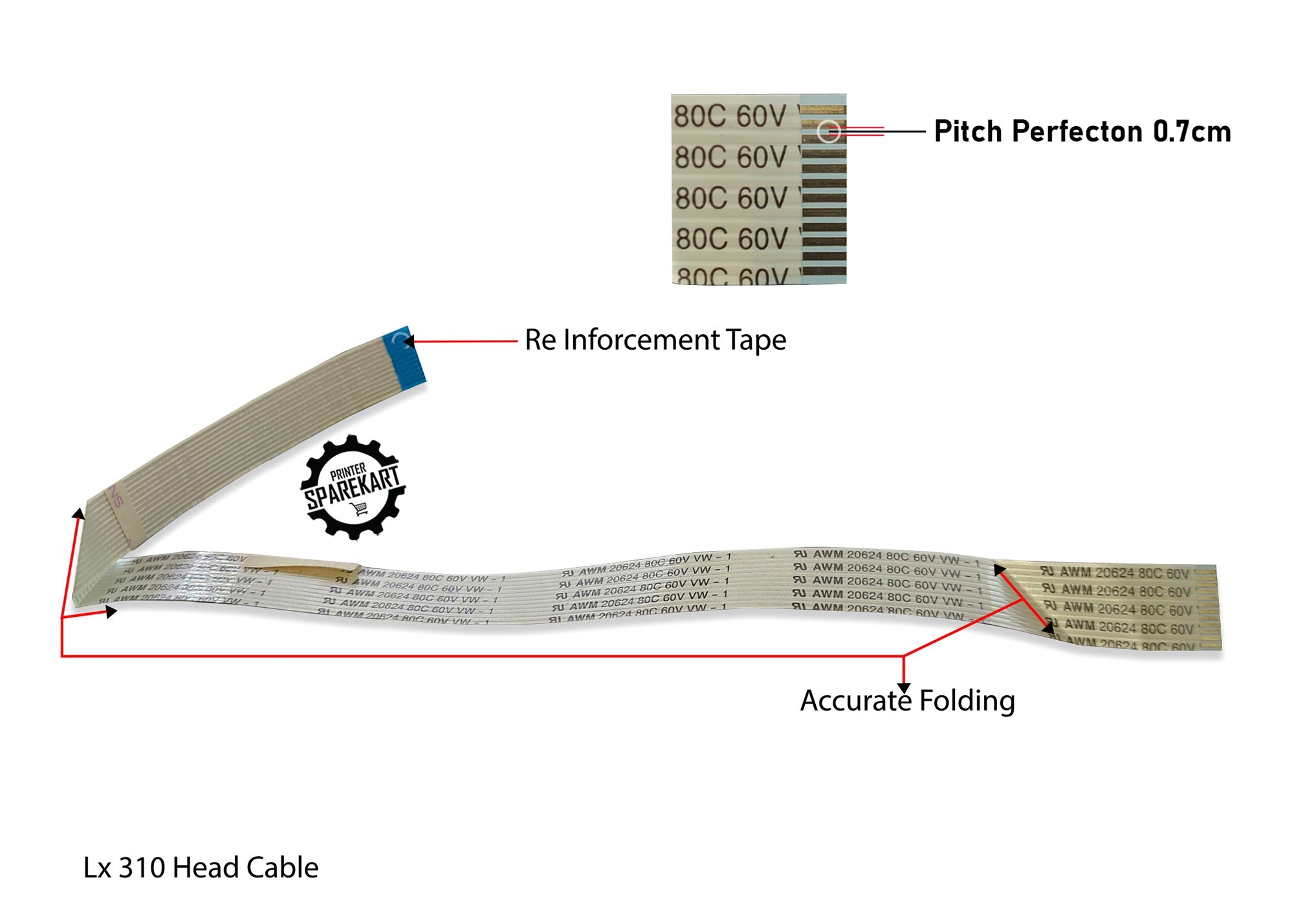 Print Head Cable For Epson LX-310 (2143075) Original Quality- print head cable